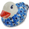Polish Pottery Duck Figurine 4&quot; Pansy Plenty