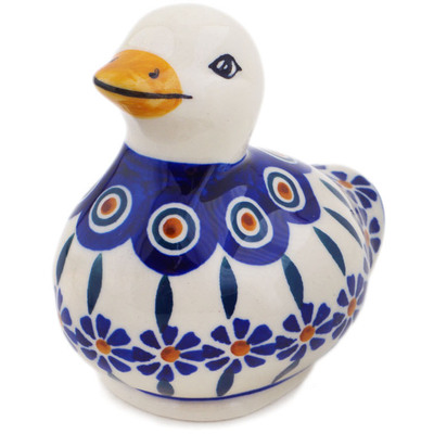 Polish Pottery Duck Figurine 4&quot; Peacock