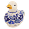 Polish Pottery Duck Figurine 4&quot; Periwinkle Sweetness UNIKAT