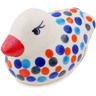 Polish Pottery Duck Figurine 4&quot; Polka Dot Frenzy