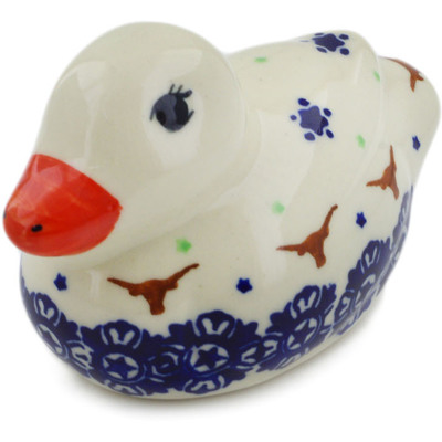 Polish Pottery Duck Figurine 4&quot; Texas State