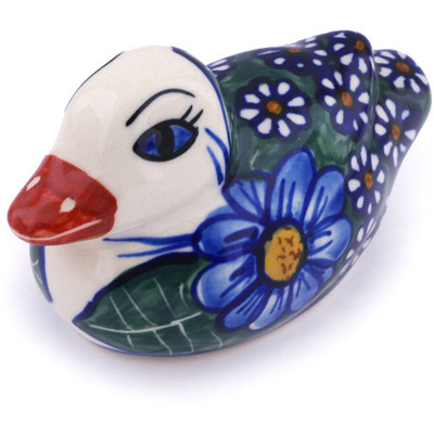 Polish Pottery Duck Figurine 4&quot; UNIKAT