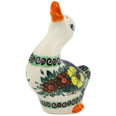 Polish Pottery Duck Figurine 5&quot; Autumn Garden UNIKAT
