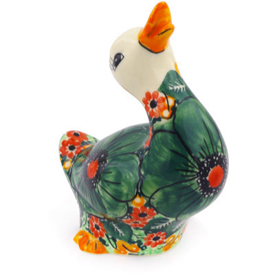 Polish Pottery Duck Figurine 5&quot; Bloom &amp; Wild UNIKAT