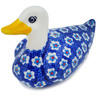 Polish Pottery Duck Figurine 5&quot; May Flowers