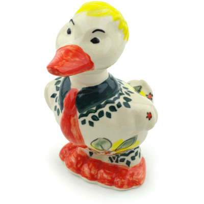 Polish Pottery Duck Figurine 5&quot; Soft And Sweet UNIKAT
