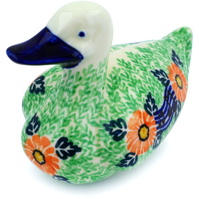 Polish Pottery Duck Figurine 5&quot; Spring Song UNIKAT