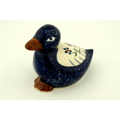 Polish Pottery Duck Figurine 5&quot; Whimsical