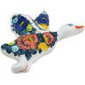 faience Duck Figurine 7&quot; Blooming Roses