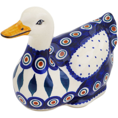 Polish Pottery Duck Figurine 7&quot; Peacock