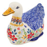 Polish Pottery Duck Figurine 7&quot; Summer Bouquet UNIKAT