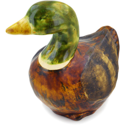 Polish Pottery Duck Figurine 8&quot; Nature