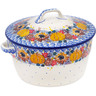 Polish Pottery Dutch Oven 8-inch Autumn Falling Leaves UNIKAT