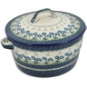 Polish Pottery Dutch Oven 8-inch Blue Daisy Circle