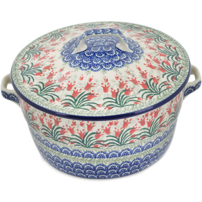 Polish Pottery Dutch Oven 8-inch Crimson Bells