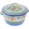 Polish Pottery Dutch Oven 8-inch Hummingbird Meadow UNIKAT