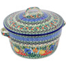 Polish Pottery Dutch Oven 8-inch Iris Bouquet UNIKAT