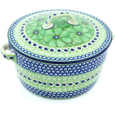 Polish Pottery Dutch Oven 8-inch Key Lime Dreams UNIKAT