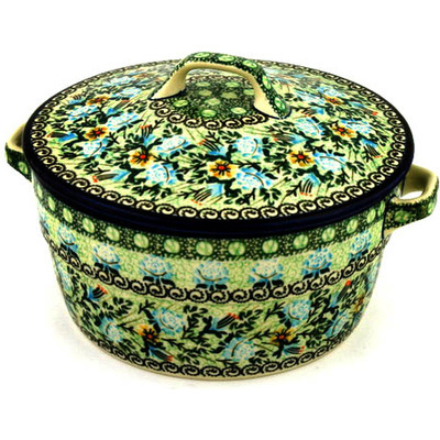 Polish Pottery Dutch Oven 8-inch Spring Blooms UNIKAT