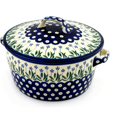 Polish Pottery Dutch Oven 8-inch Springing Dasies