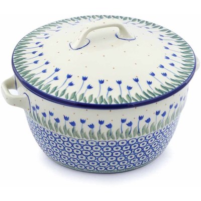 Polish Pottery Dutch Oven 8-inch Water Tulip