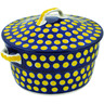 Polish Pottery Dutch Oven 8-inch Yellow Dots