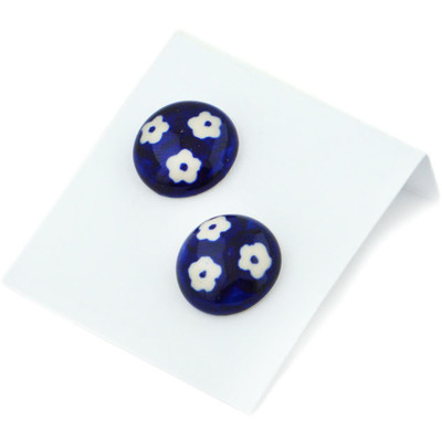 Polish Pottery Earring 1" Simple Daisy