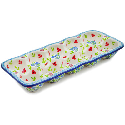 Polish Pottery Egg Crate 11&quot; Spring Essence UNIKAT