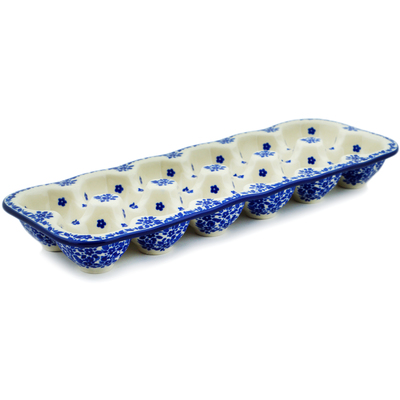 Polish Pottery Egg Crate 13&quot; Choppy Waters