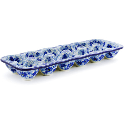 Polish Pottery Egg Crate 13&quot; Misty Dragonfly