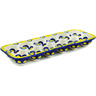 Polish Pottery Egg Crate 13&quot; Yellow Dots