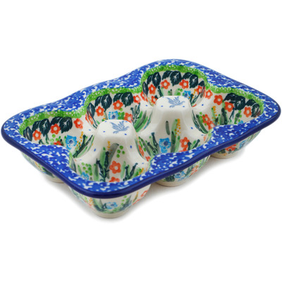 Polish Pottery Egg Crate 7&quot; Dove Escape UNIKAT