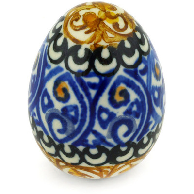 Polish Pottery Egg Figurine 2&quot; Amber Shores UNIKAT