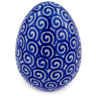 Polish Pottery Egg Figurine 2&quot; Baltic Blue