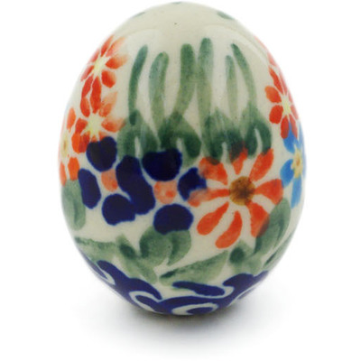 Polish Pottery Egg Figurine 2&quot; Blissful Daisy