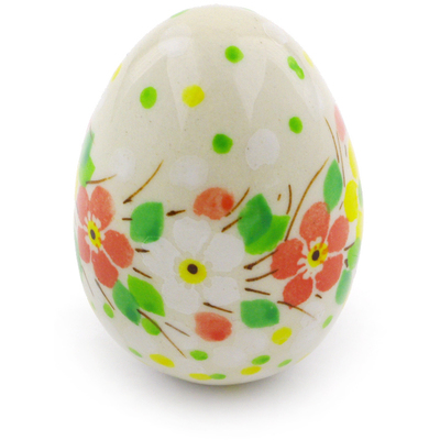 Polish Pottery Egg Figurine 2&quot; Blossom Sprinkle UNIKAT