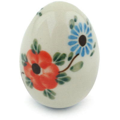 Polish Pottery Egg Figurine 2&quot; Cherry Blossoms