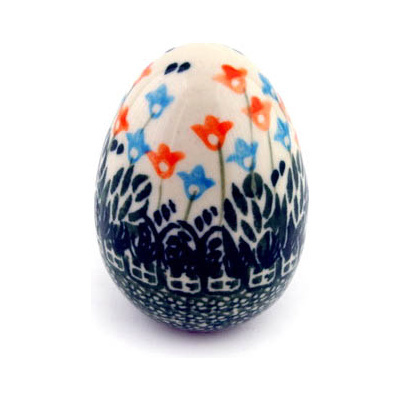 Polish Pottery Egg Figurine 2&quot; Dancing Tulips