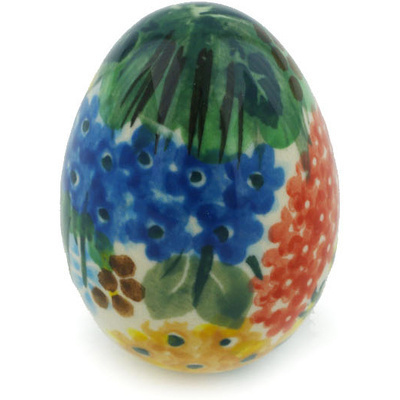 Polish Pottery Egg Figurine 2&quot; Garden Delight UNIKAT