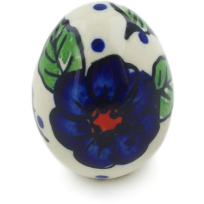 Polish Pottery Egg Figurine 2&quot; Greek Poppies