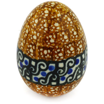 Polish Pottery Egg Figurine 2&quot;