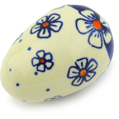 Polish Pottery Egg Figurine 2&quot;