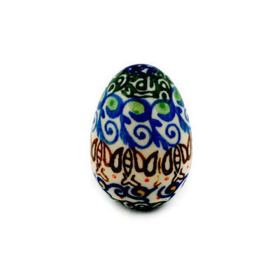 Polish Pottery Egg Figurine 2&quot;