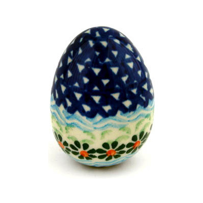 Polish Pottery Egg Figurine 2&quot;