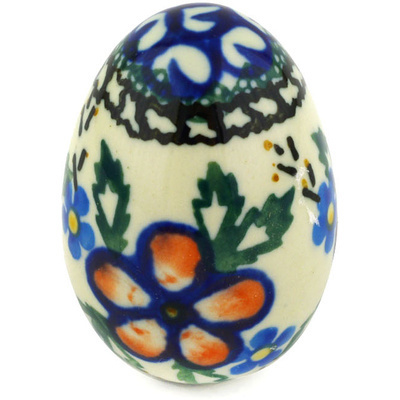 Polish Pottery Egg Figurine 2&quot; Lancaster Rose
