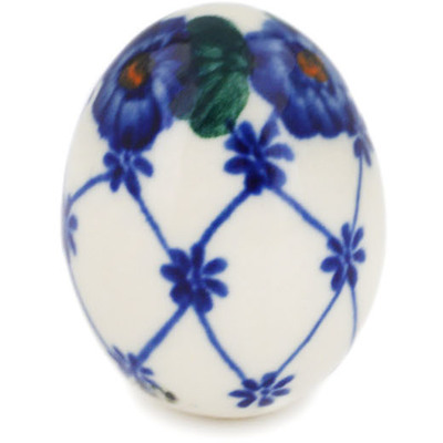 Polish Pottery Egg Figurine 2&quot; Looking Through The Fence UNIKAT