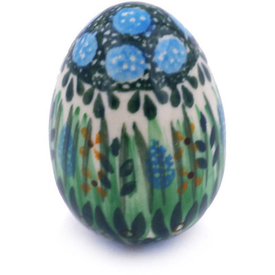 Polish Pottery Egg Figurine 2&quot; Prairie Land UNIKAT