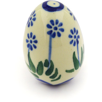 Polish Pottery Egg Figurine 2&quot; Springing Calendulas