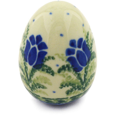 Polish Pottery Egg Figurine 2&quot; Tulip Motif UNIKAT