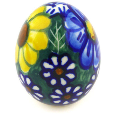 Polish Pottery Egg Figurine 2&quot; UNIKAT